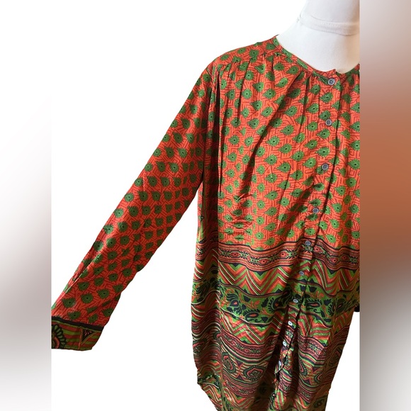 GURU FOR LIFE | NWT 100% Silk Recycled Sari Dress - Picture 2 of 9